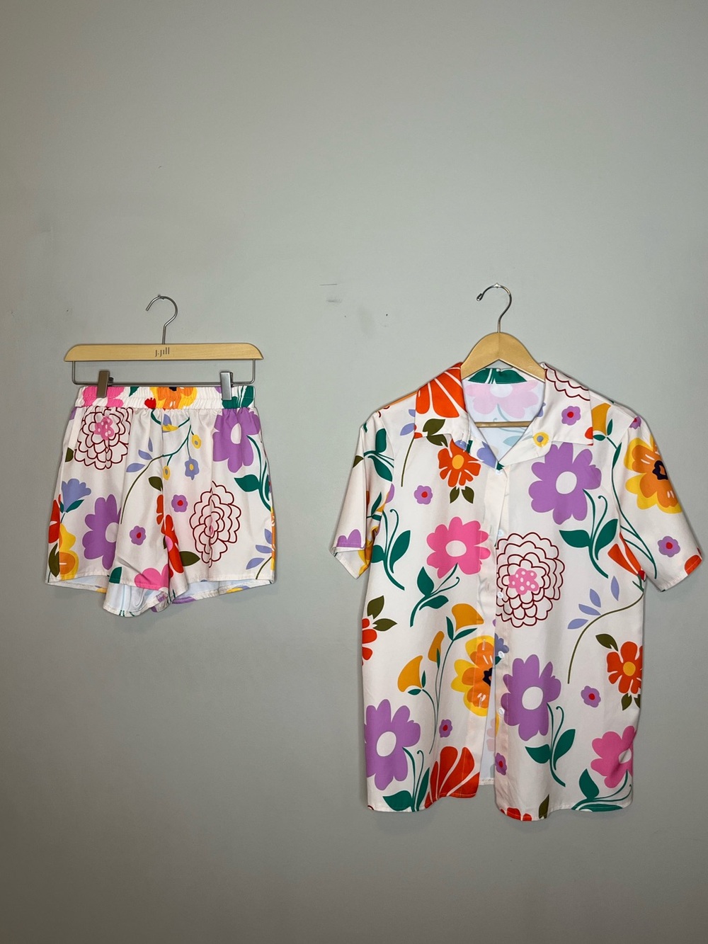 Floral 2 Piece Set - Shorts & Button Down Top